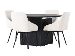 Eetkamerset Dallas 4335 (Zwart + Beige)