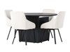 Eetkamerset Dallas 4335 (Zwart + Beige)