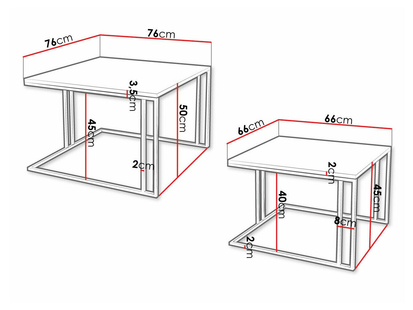 Salontafel set Oswego 110 (Zwart)