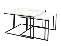 Diivanilaudade komplekt Oswego 110 (Valge marmor + Must)