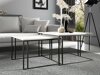 Sofabordssæt Oswego 110 (Hvid marmor + Sort)