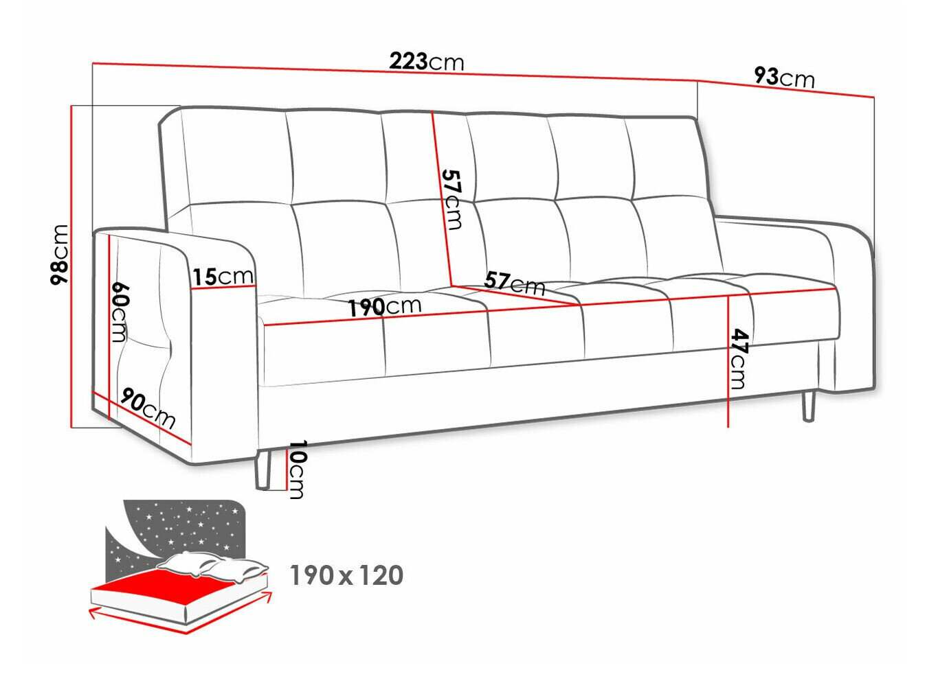 Slaapbank Edinburg 106 (Kronos 22)