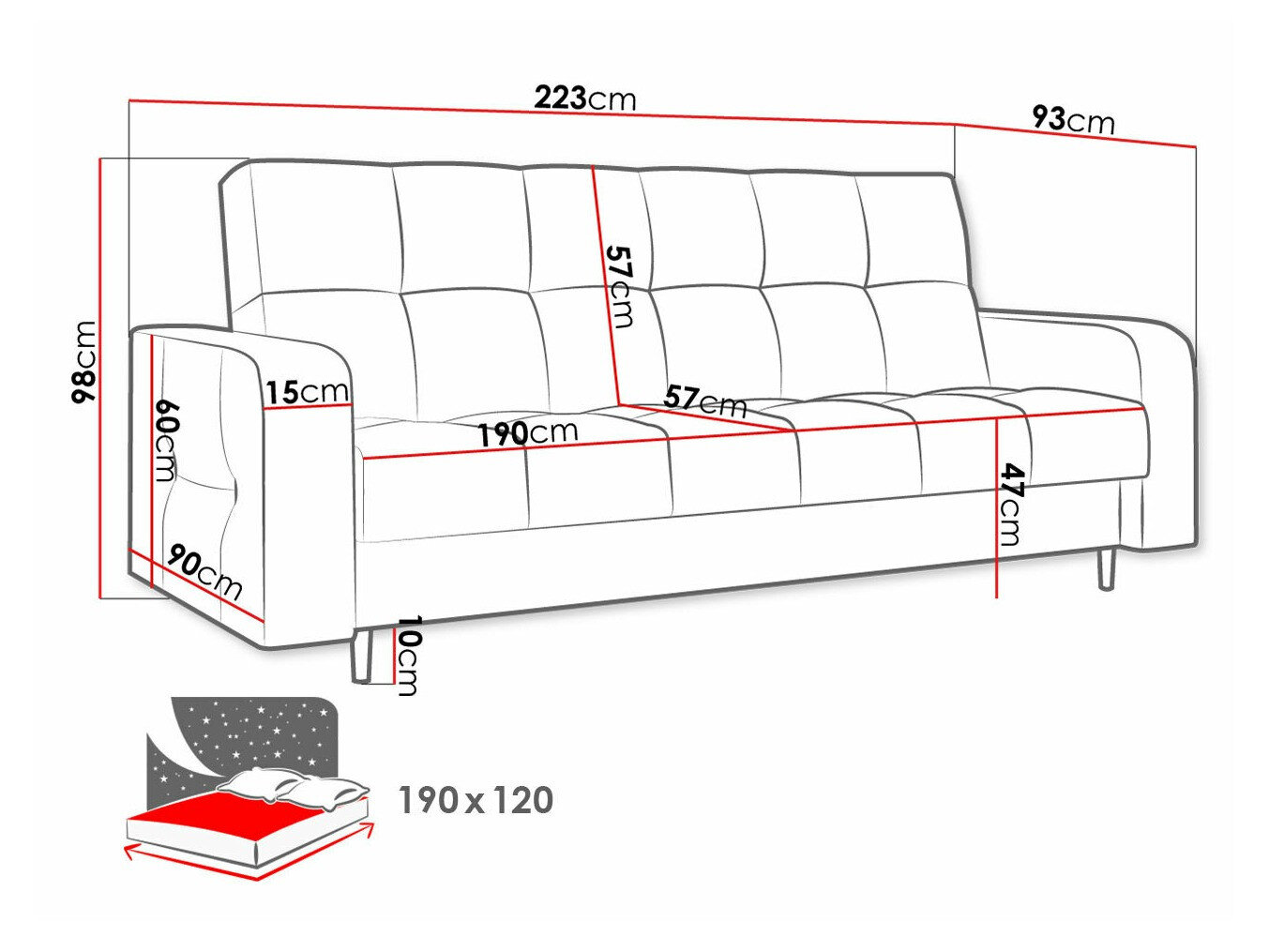 Sovesofa Edinburg 106 (Kronos 06)
