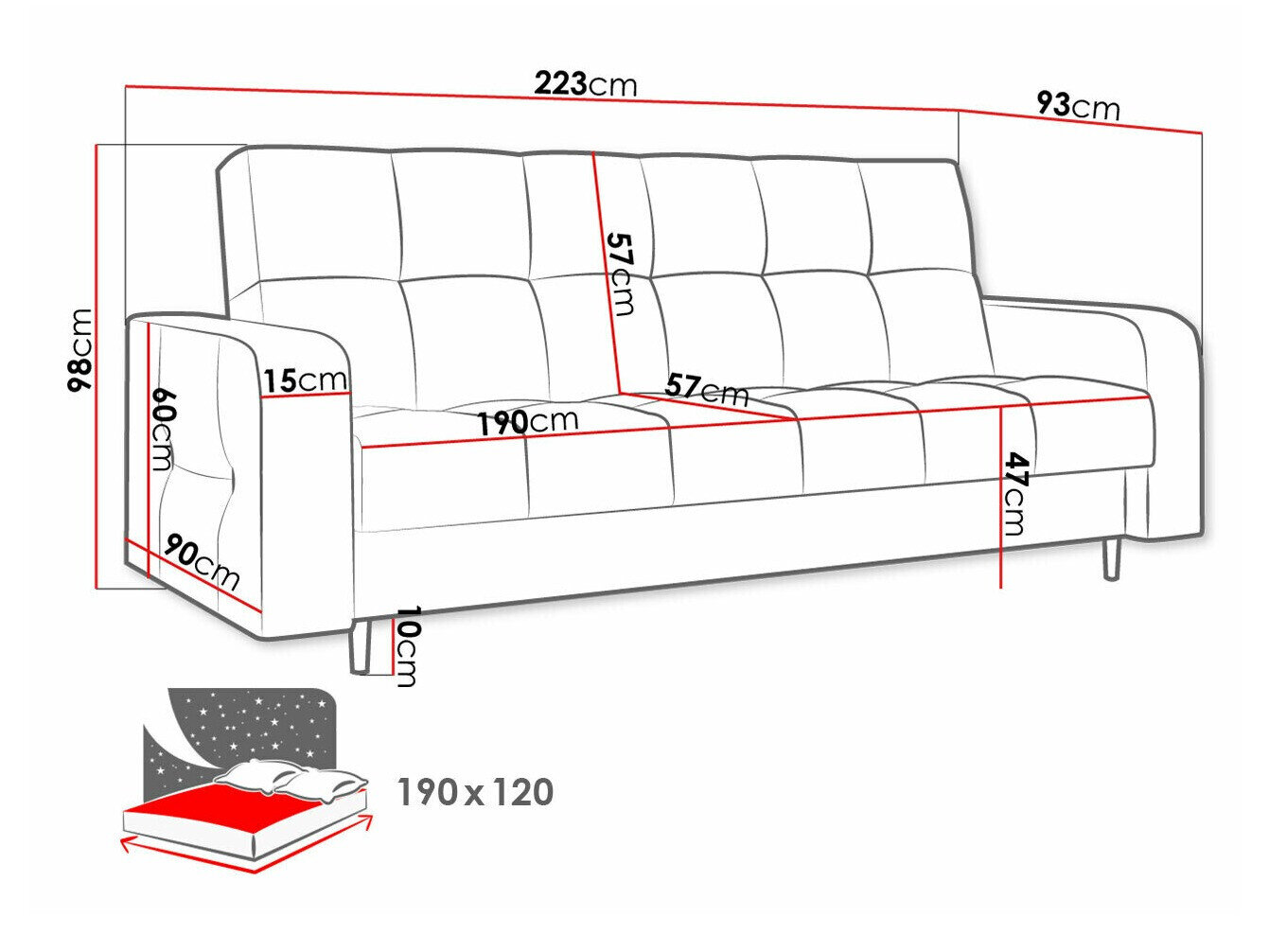 Sovesofa Edinburg 106 (Kronos 09)