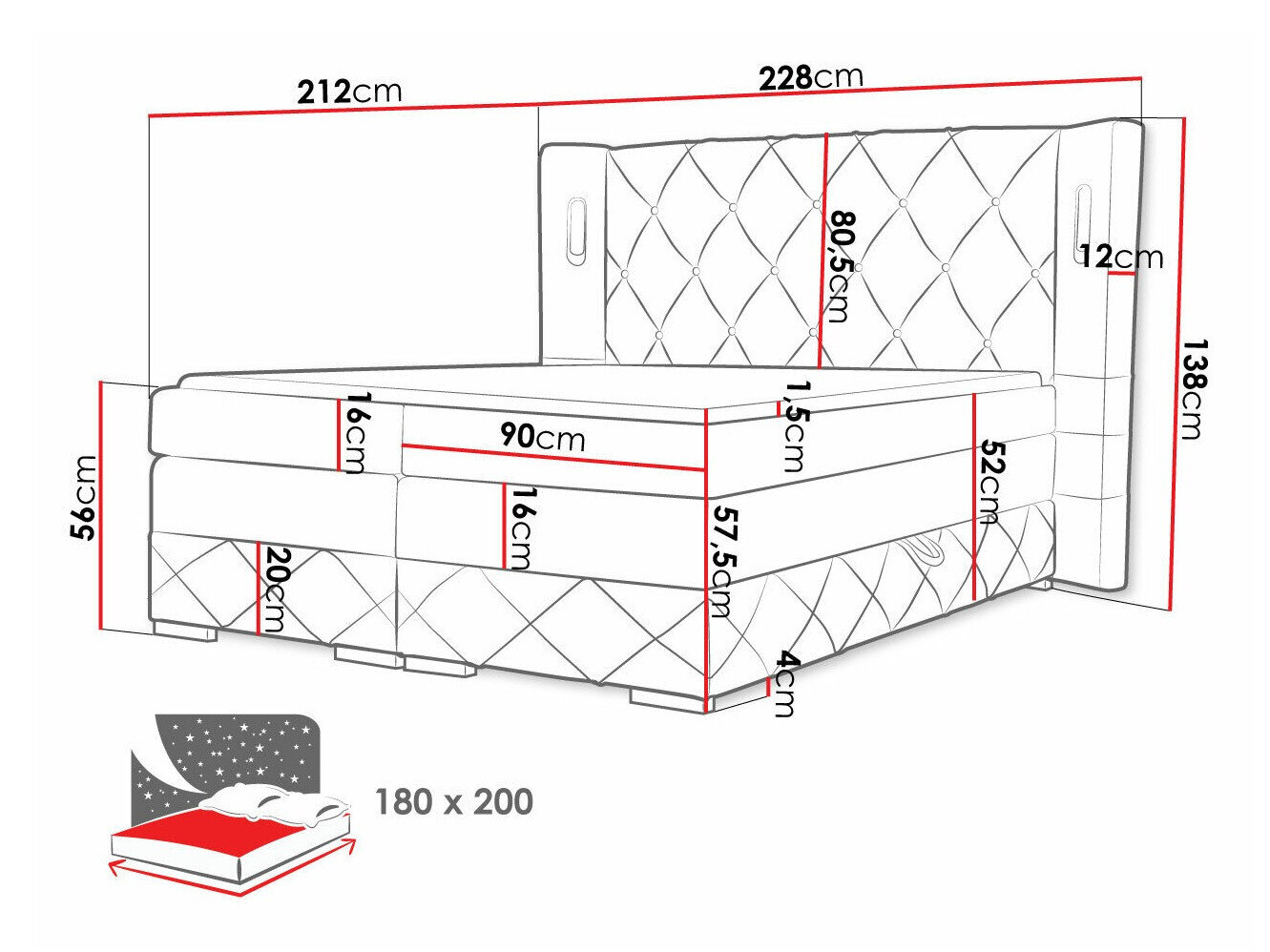 Boxspring Historia (Kameleon 48)