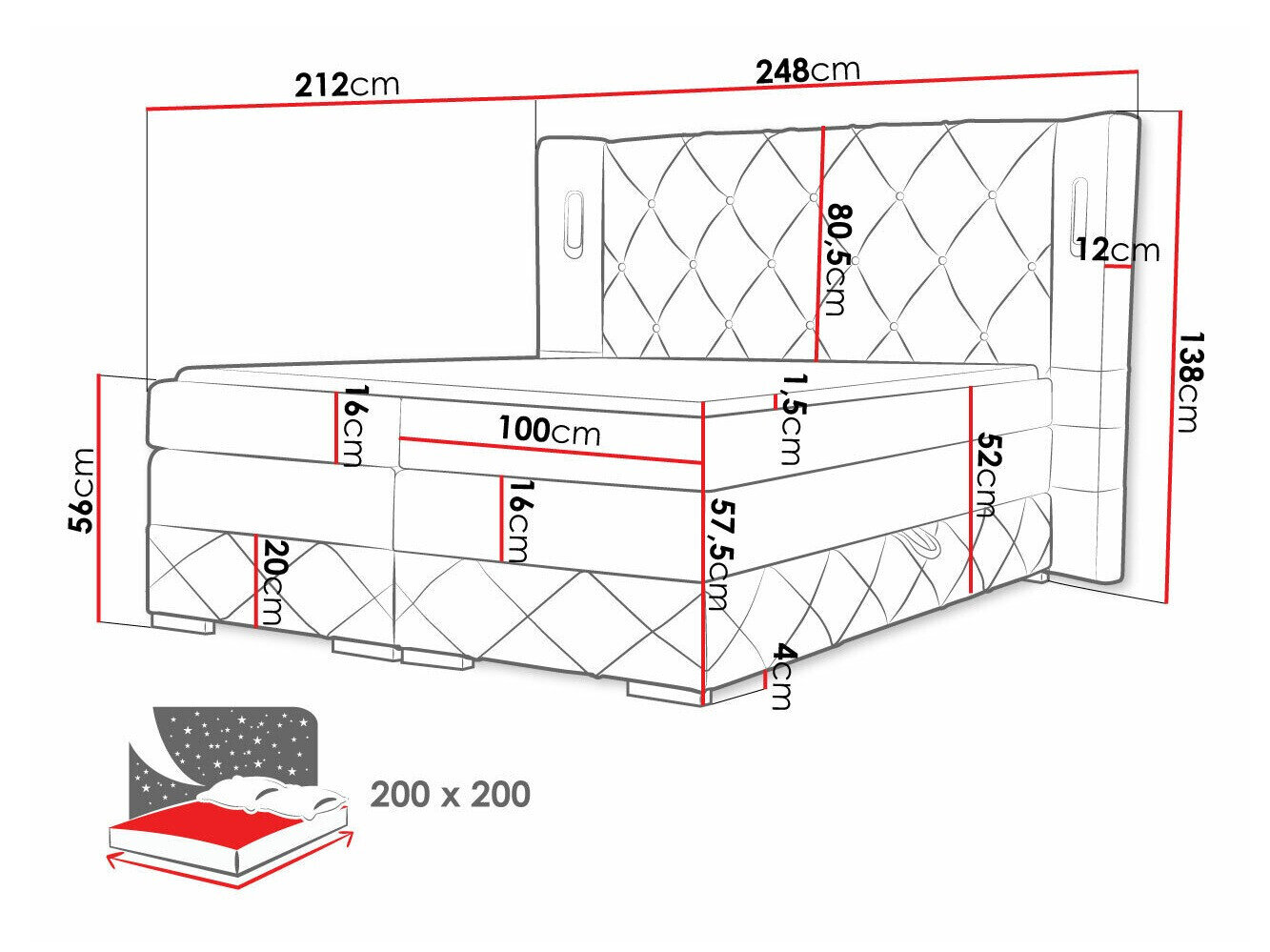 Boxspring Historia (Kameleon 48)