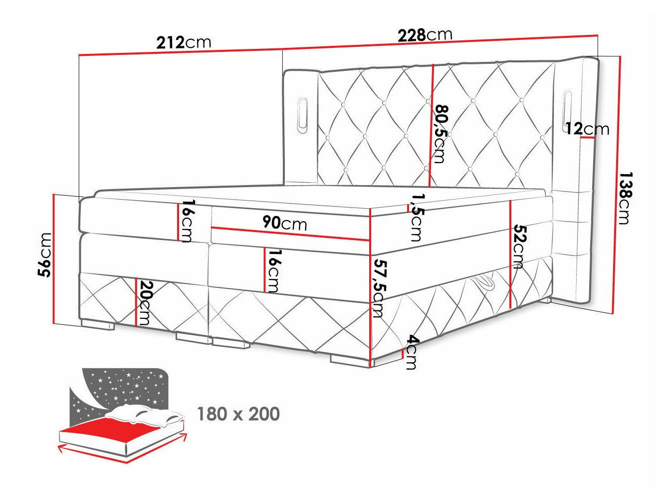 Boxspring Historia (Kameleon 92)