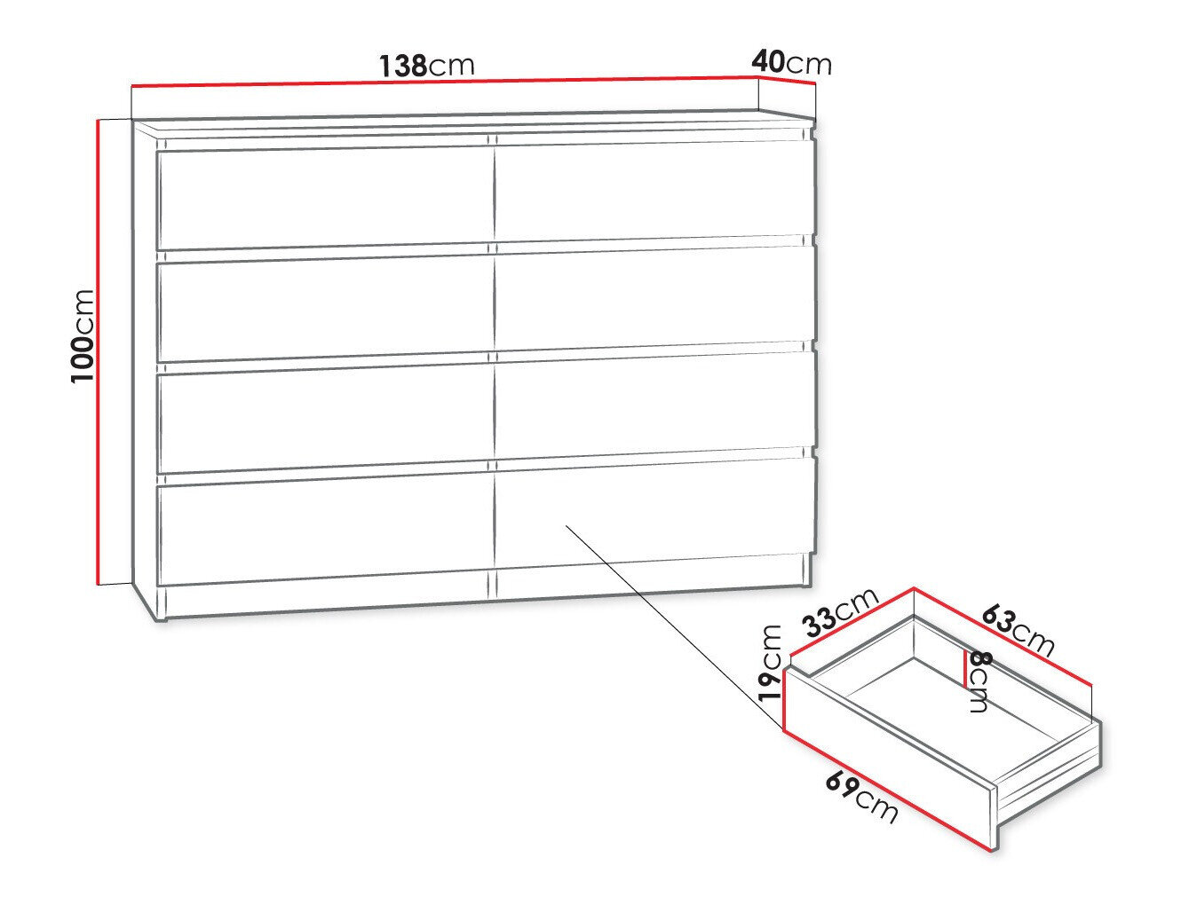 Kommode Comfivo Structor III (Hvid)