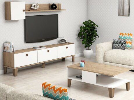 Komplet za dnevno sobo Kailua 723 (Hrast + Bela)