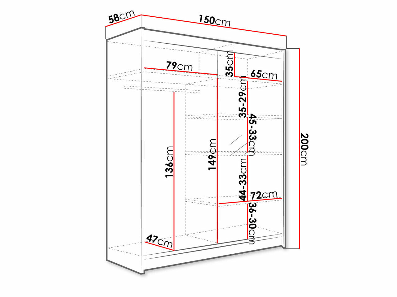 Garderobeskab Closico Vastor I (Hvid + Artisan eg)
