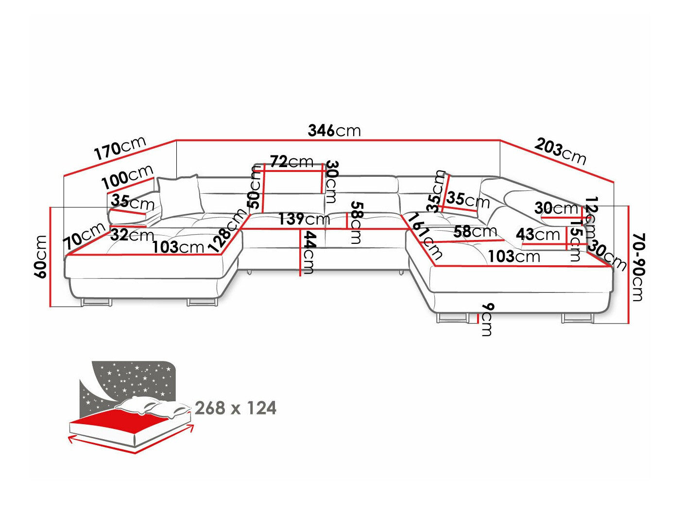 Hjørnesofa Comfivo Eliferu 103 (Manila 02)