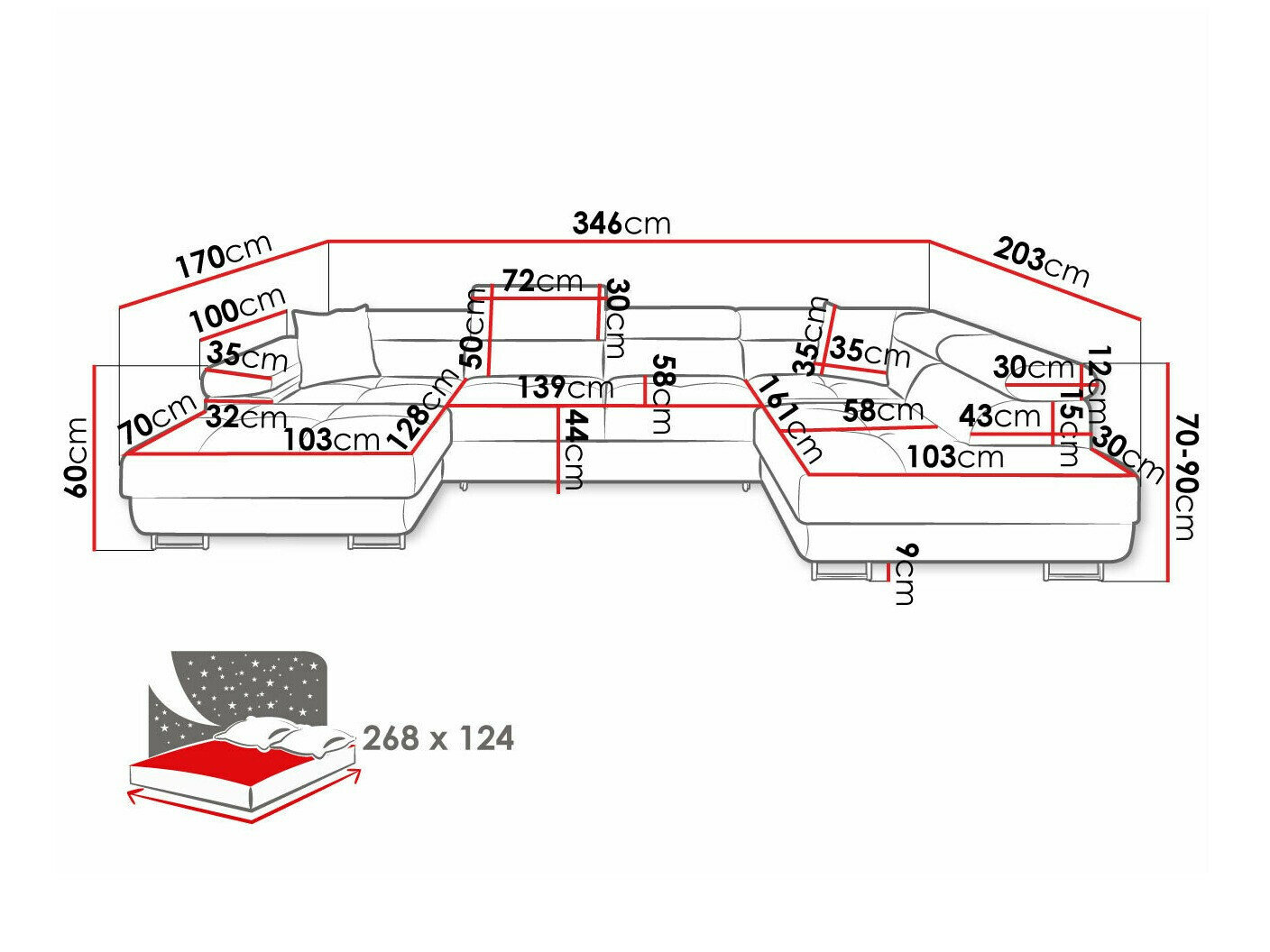 Hjørnesofa Comfivo Eliferu 103 (Manila 18)