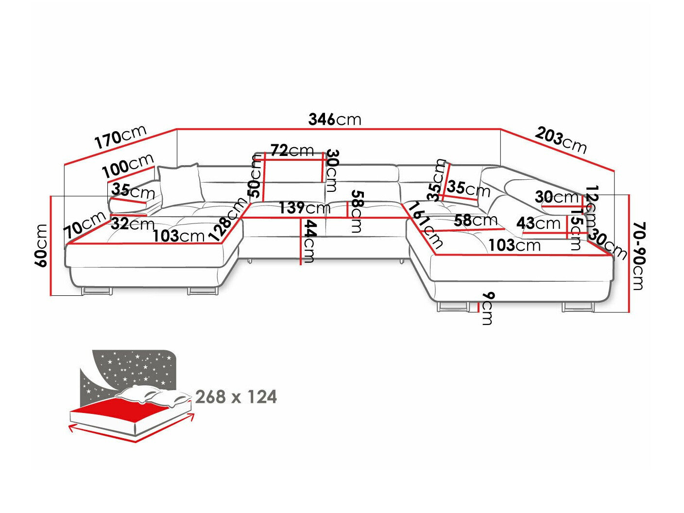 Hjørnesofa Comfivo Eliferu 103 (Poso 47)