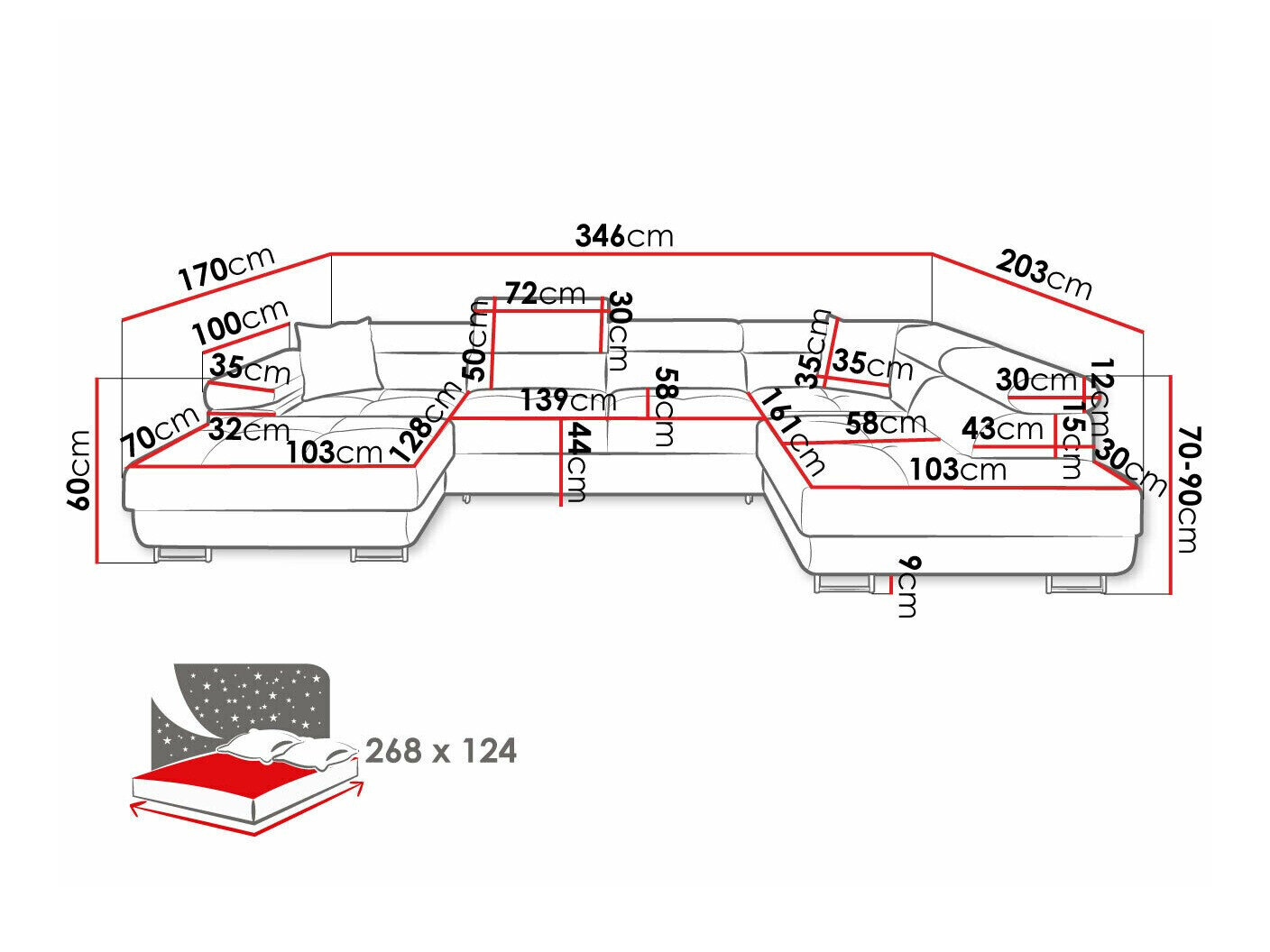 Hjørnesofa Comfivo Vinetum III (Manila 16)