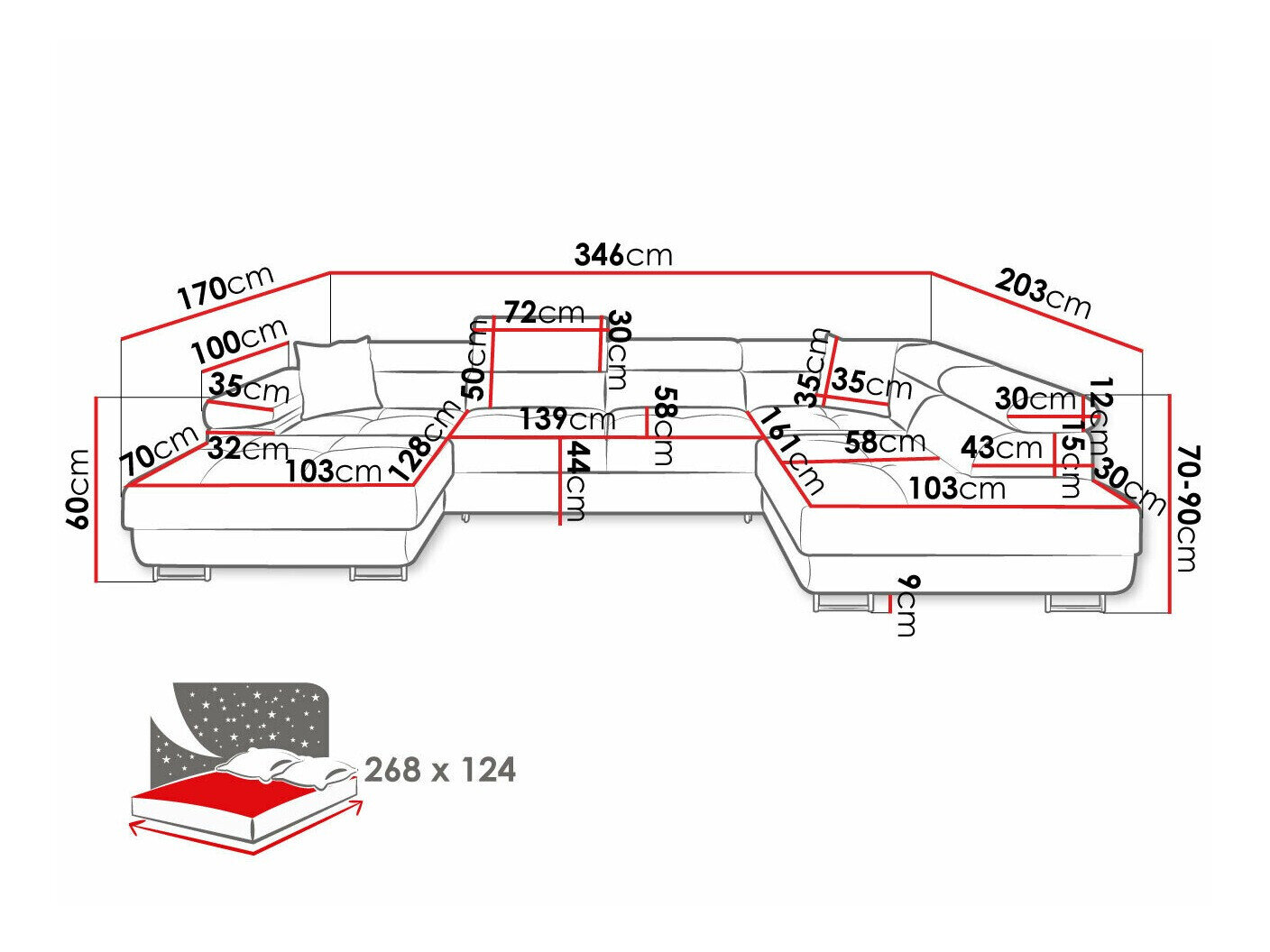 Hjørnesofa Comfivo Vinetum III (Manila 18)
