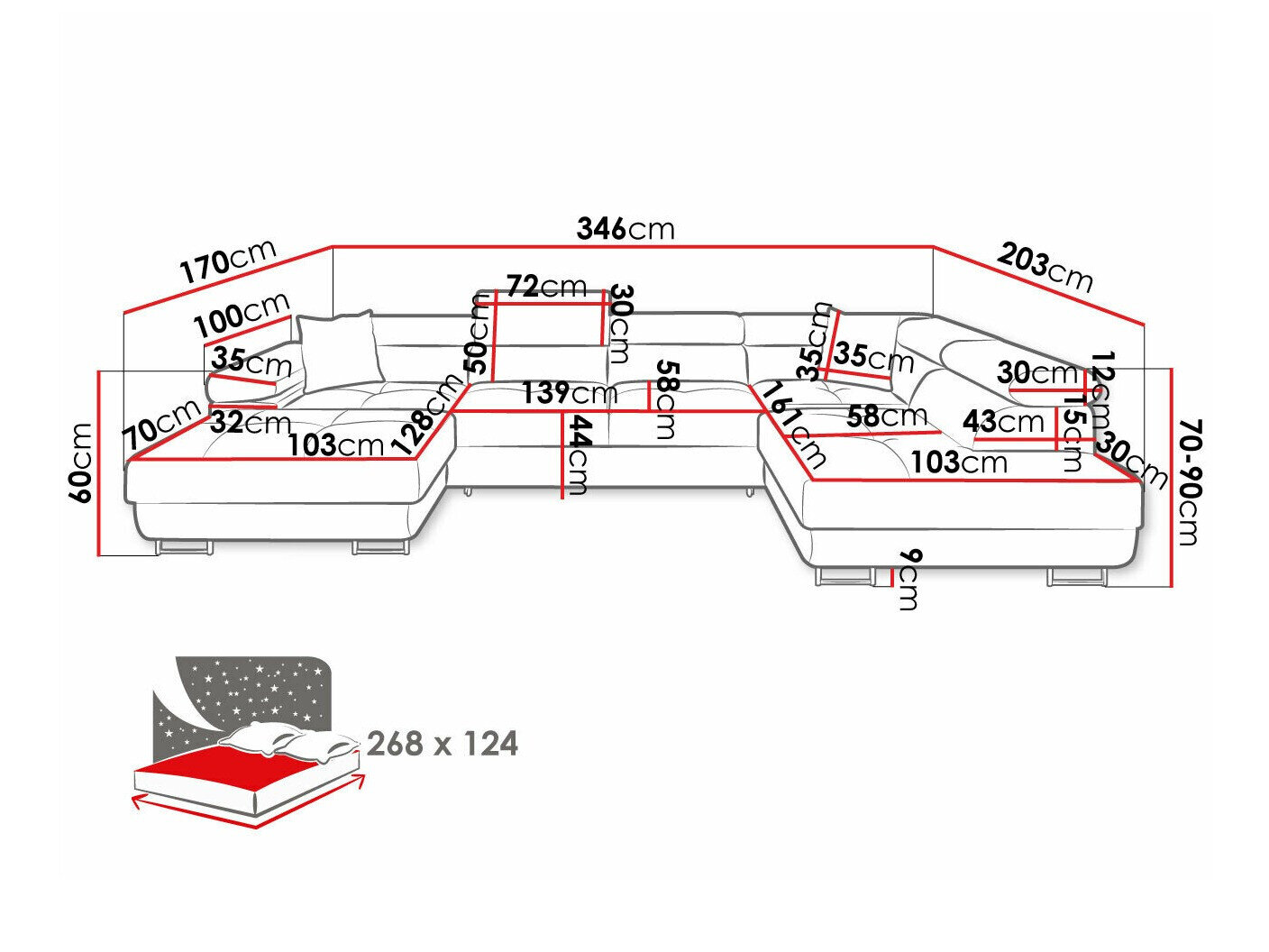 Hjørnesofa Comfivo Vinetum III (Manila 26)