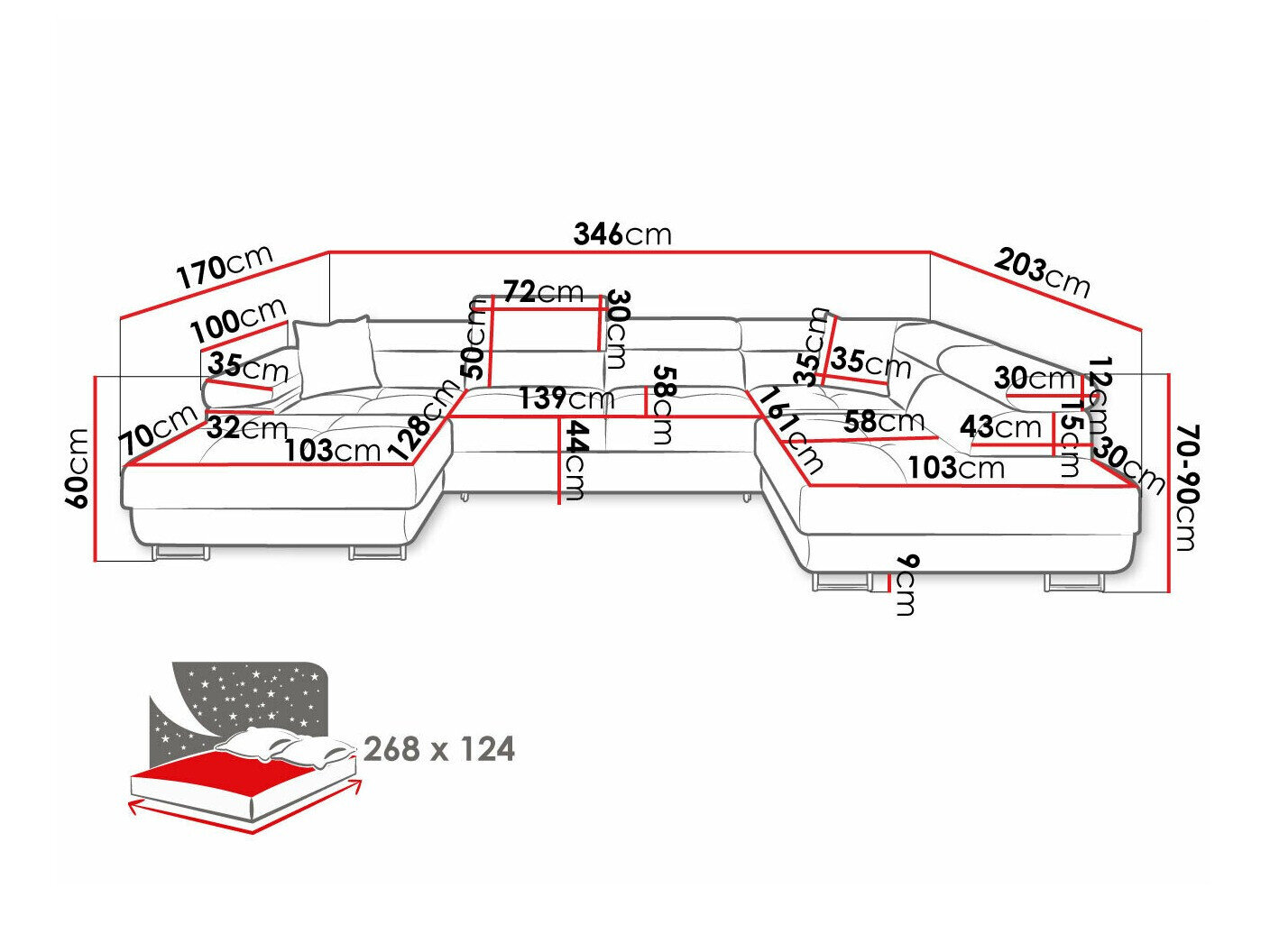 Hjørnesofa Comfivo Vinetum III (Poso 05)