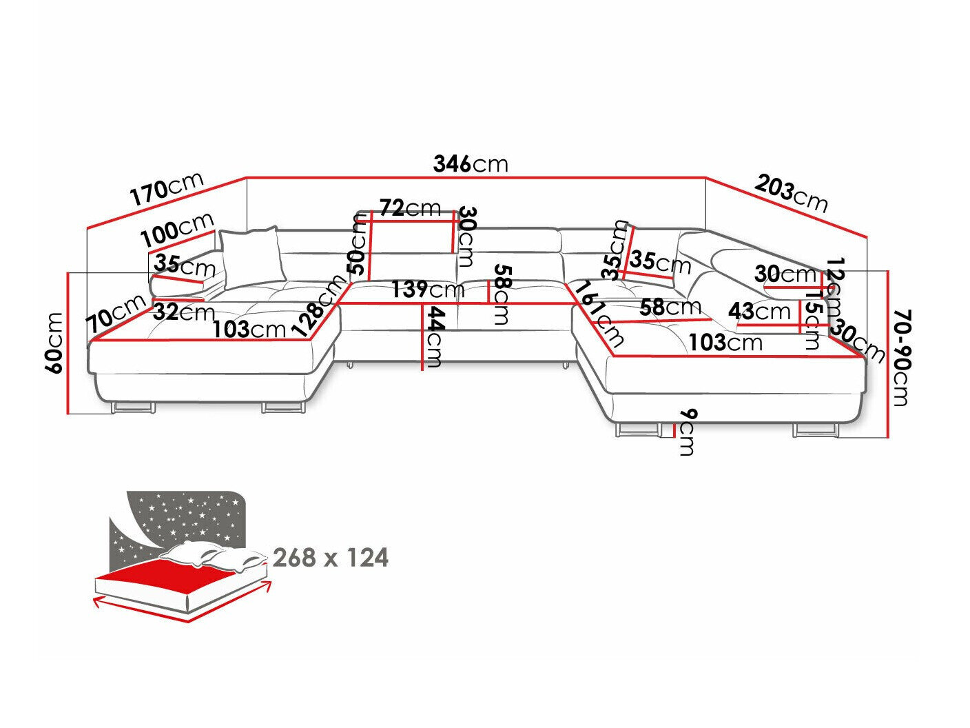 Hjørnesofa Comfivo Vinetum III (Poso 135)
