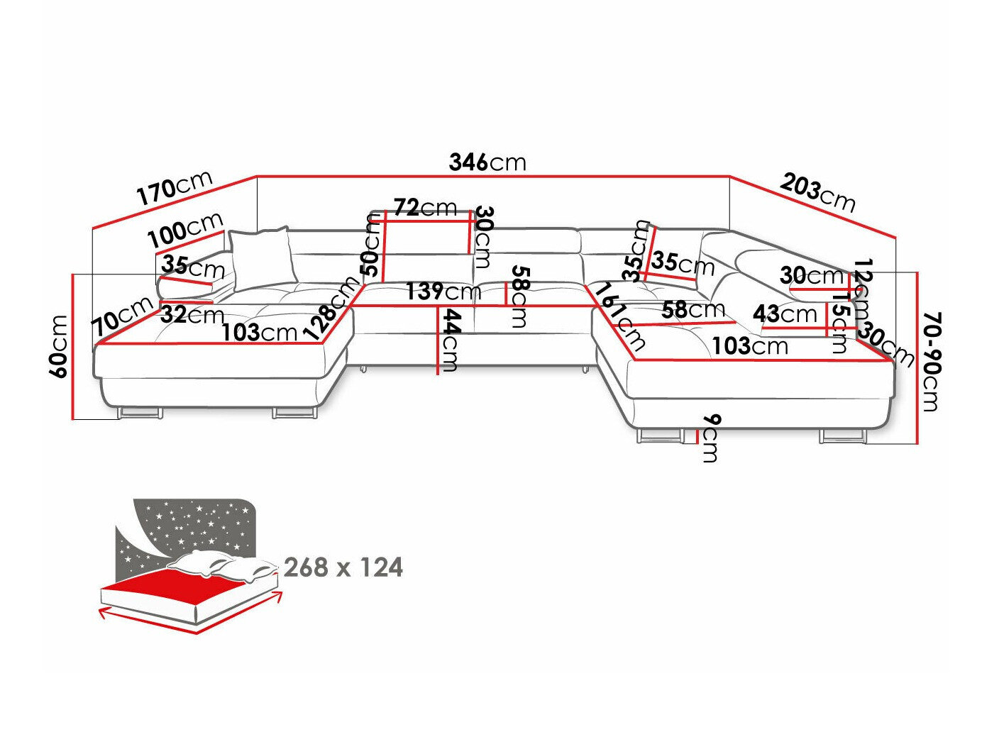 Hjørnesofa Comfivo Vinetum III (Poso 39)
