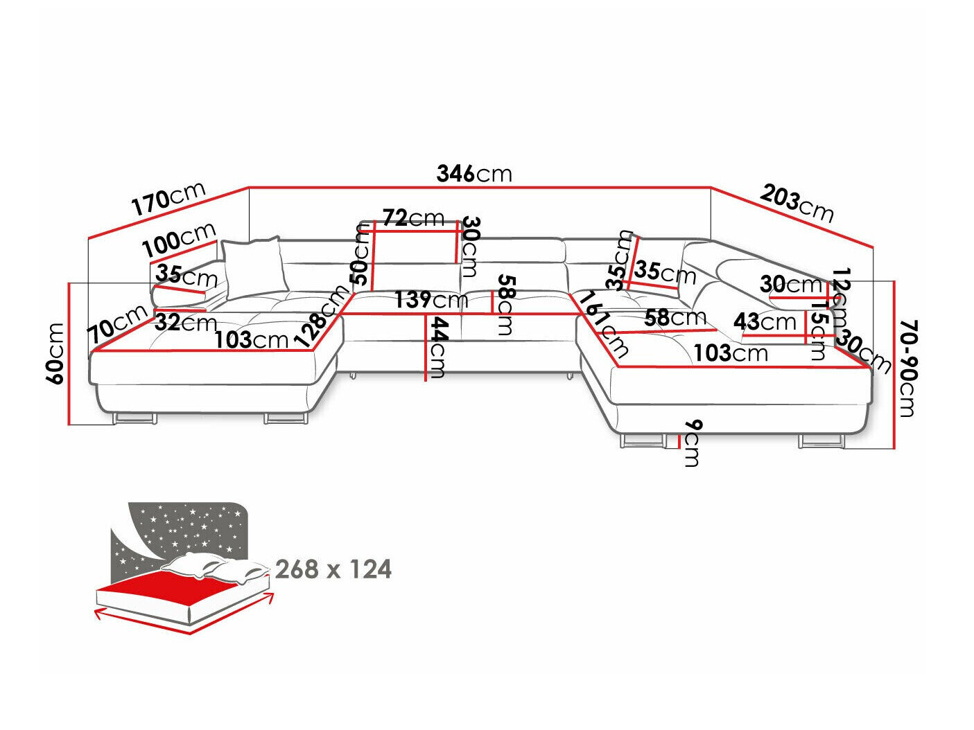 Hjørnesofa Comfivo Vinetum III (Soft 011 + Lux 06)