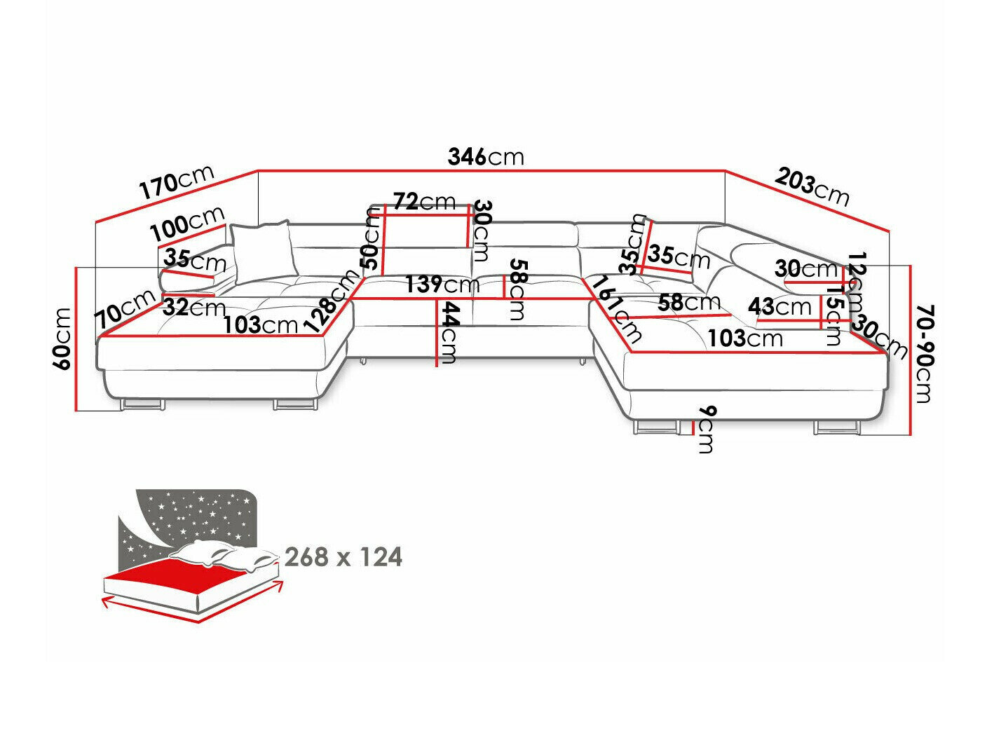 Hjørnesofa Comfivo Vinetum III (Soft 017 + Lux 05)