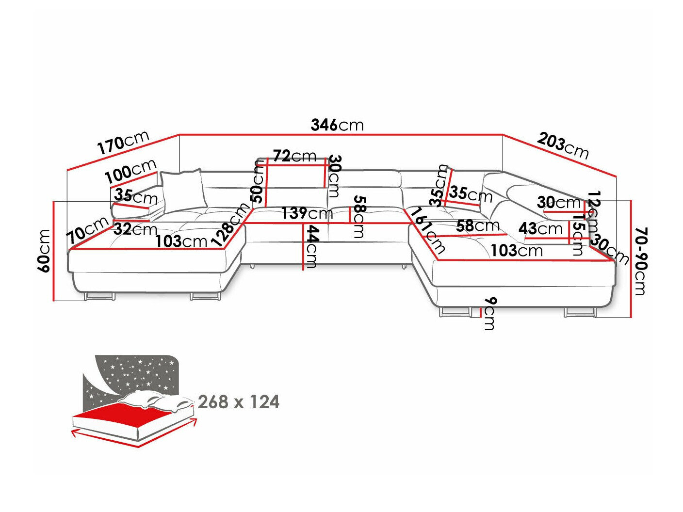 Hjørnesofa Comfivo Vinetum III (Soft 029 + Lux 05)