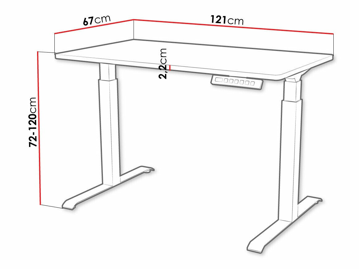 Hæve-sænkebord Charlotte 194 (Hvid + Sort)
