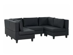 Modularna kutna garnitura Elbmeli 104 (Crna)