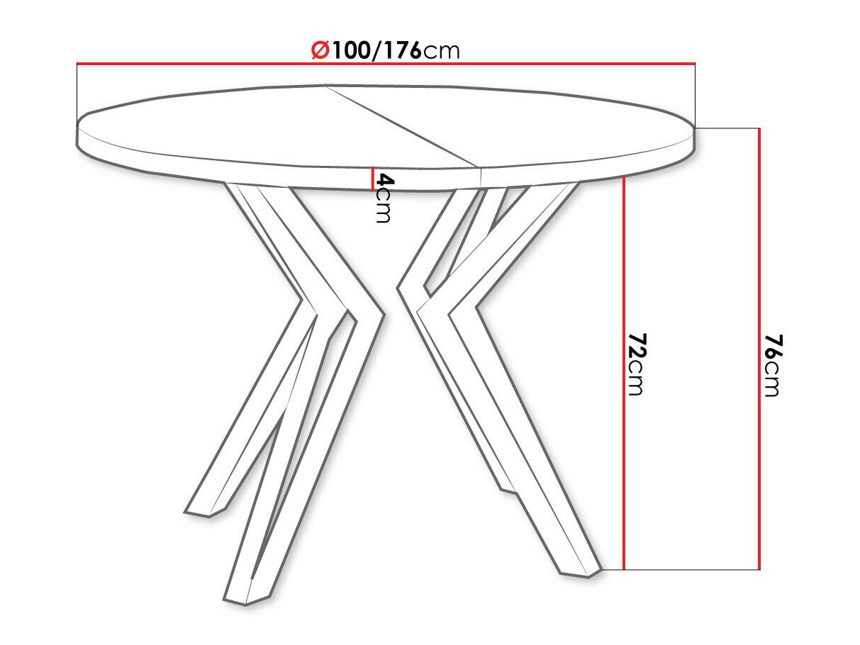 Tafel Oswego 111 (Ambachtelijke gouden eik + Zwart)