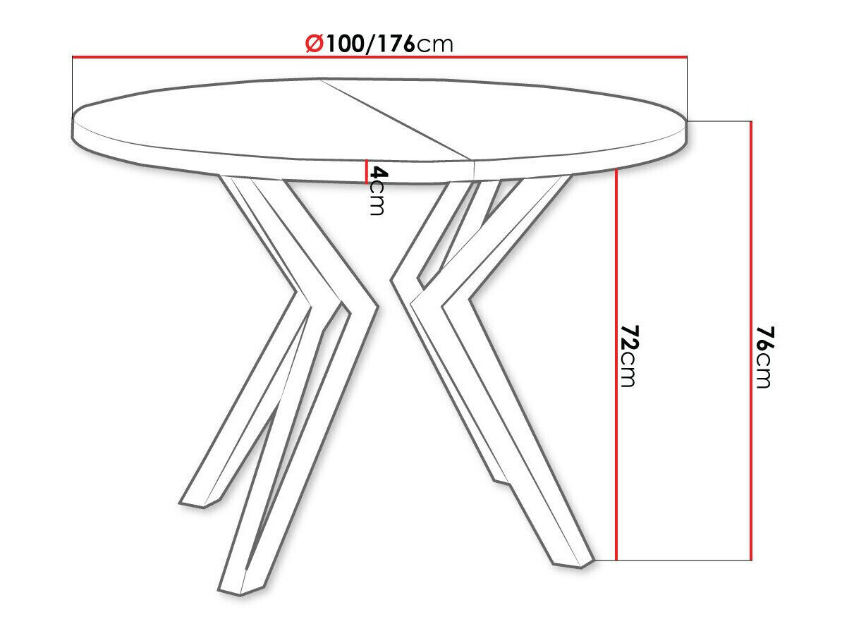 Tafel Oswego 111 (Sonoma eik + Zwart)