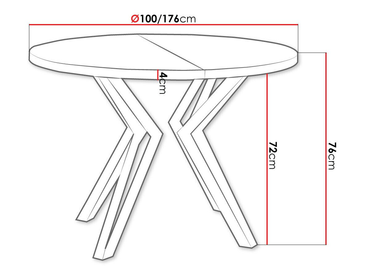Tafel Oswego 111 (Wit marmer + Zwart)