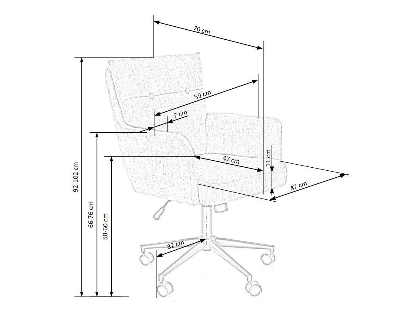 Bureaustoel Houston 1262 (Lichtbruin)