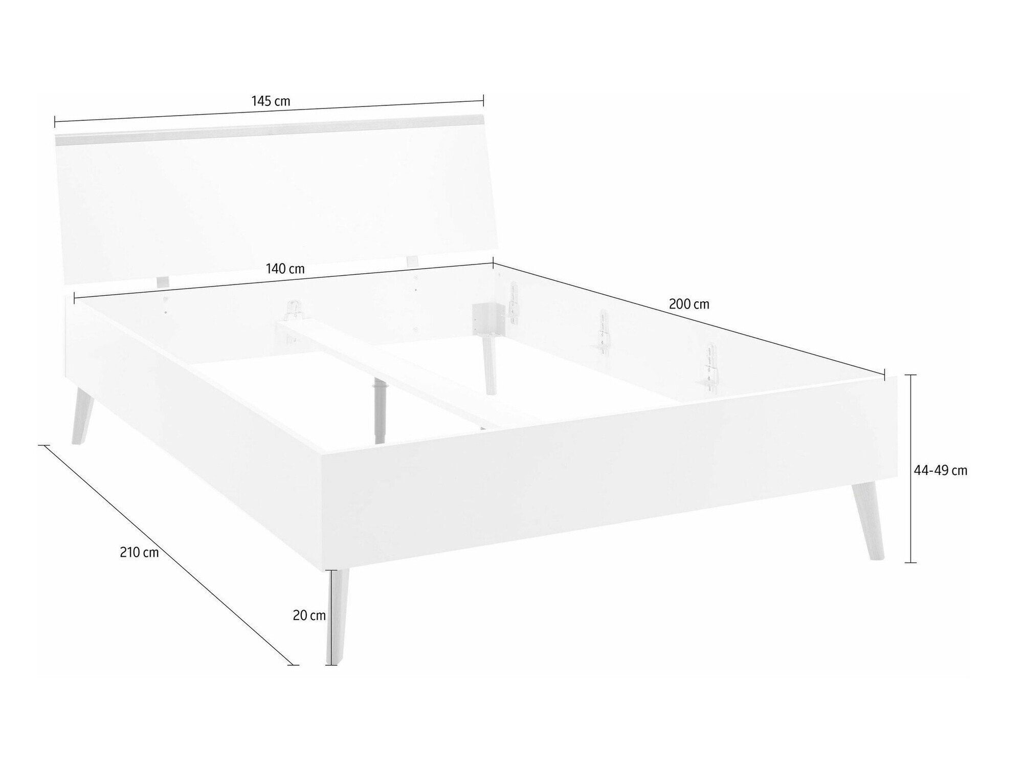 Bett Elbfiou 119 (Riviera eichenholzoptik + Weiss)