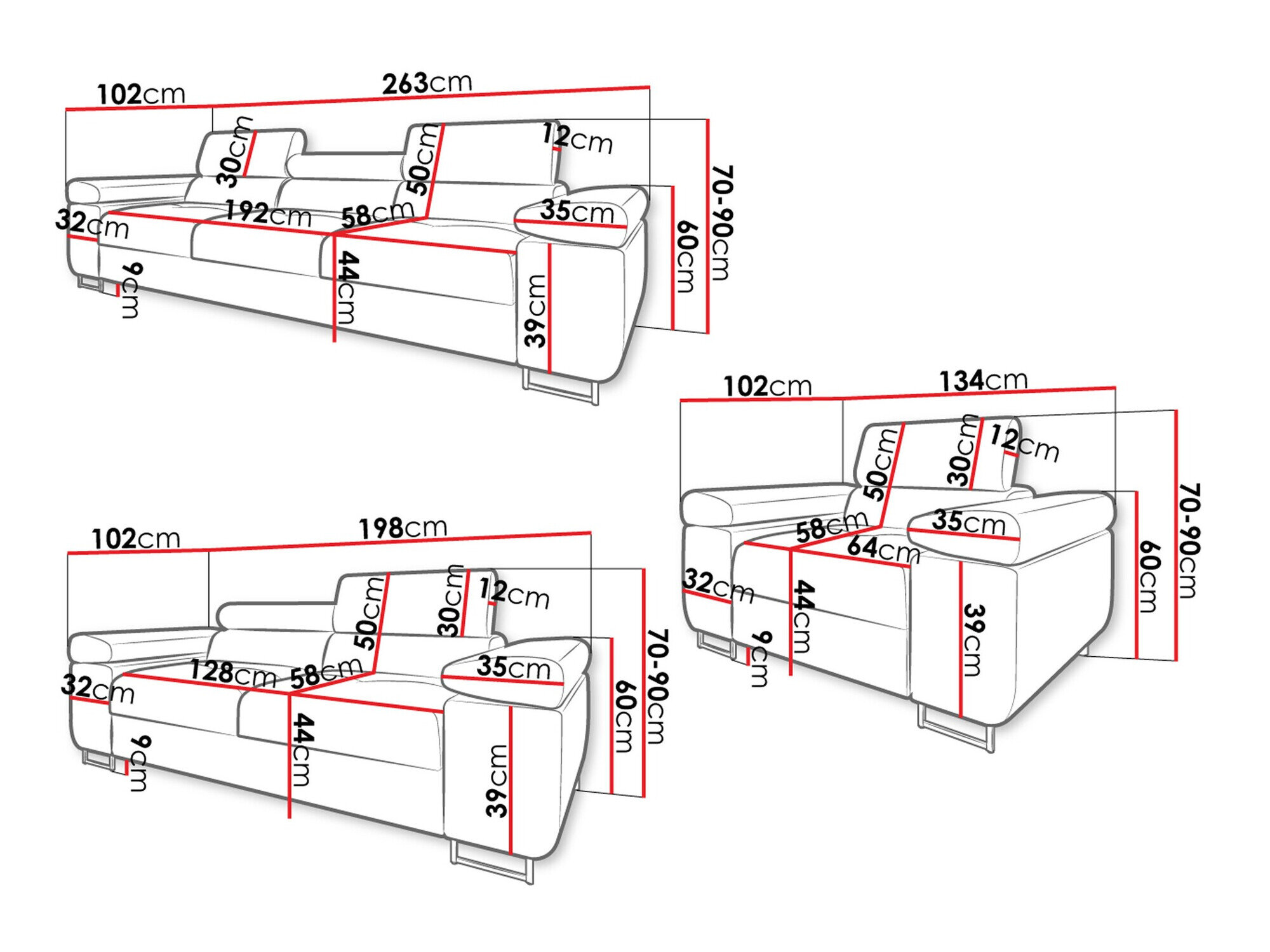Polstret møbelsæt Comfivo Eliferu 107 (Poso 135)