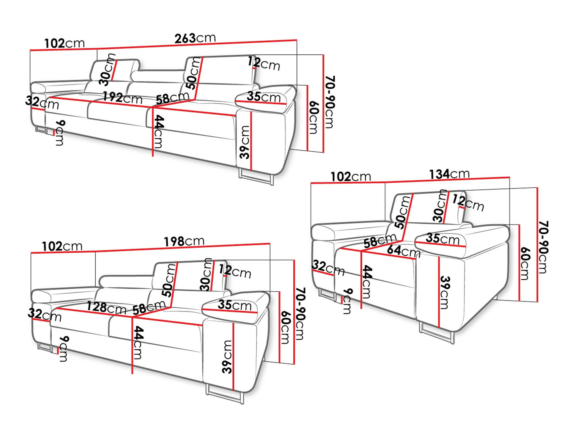 Polstret møbelsæt Comfivo Eliferu 107 (Poso 14)