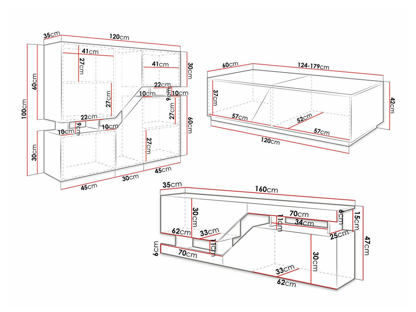 Stuemøbelsæt Comfivo Daldune I (Wotan eg + Antracit)