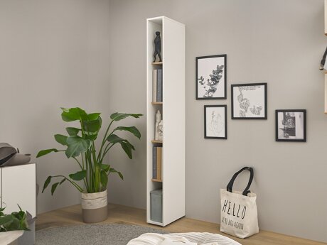 Boekenkast Elbsori 105 (Wit + Wotan eik)