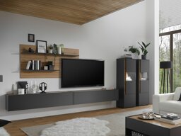 Set de living Elbsori 135 (Antracit + Stejar Wotan)
