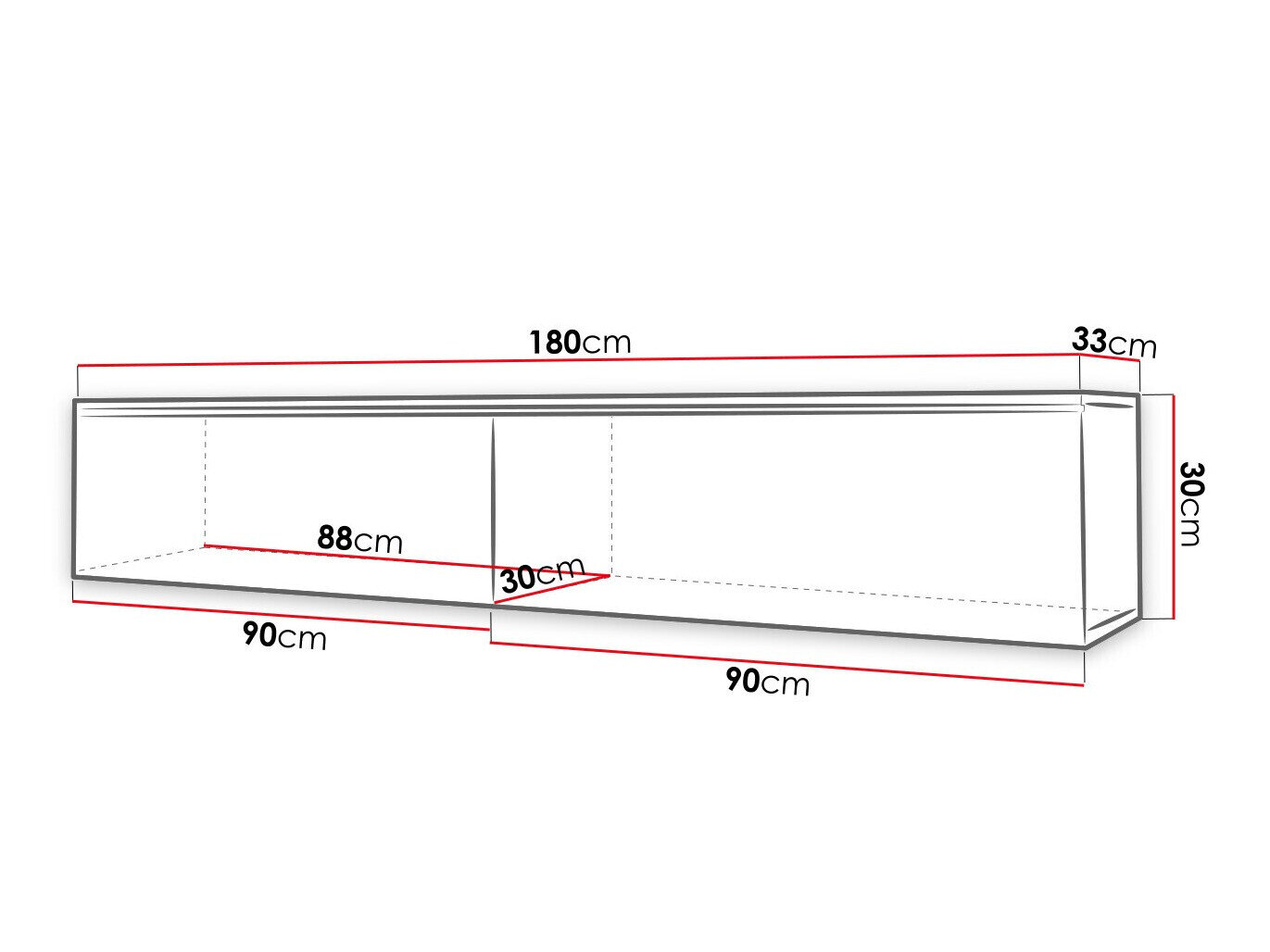 TV-bord Sarasota 121 (Egetræ)
