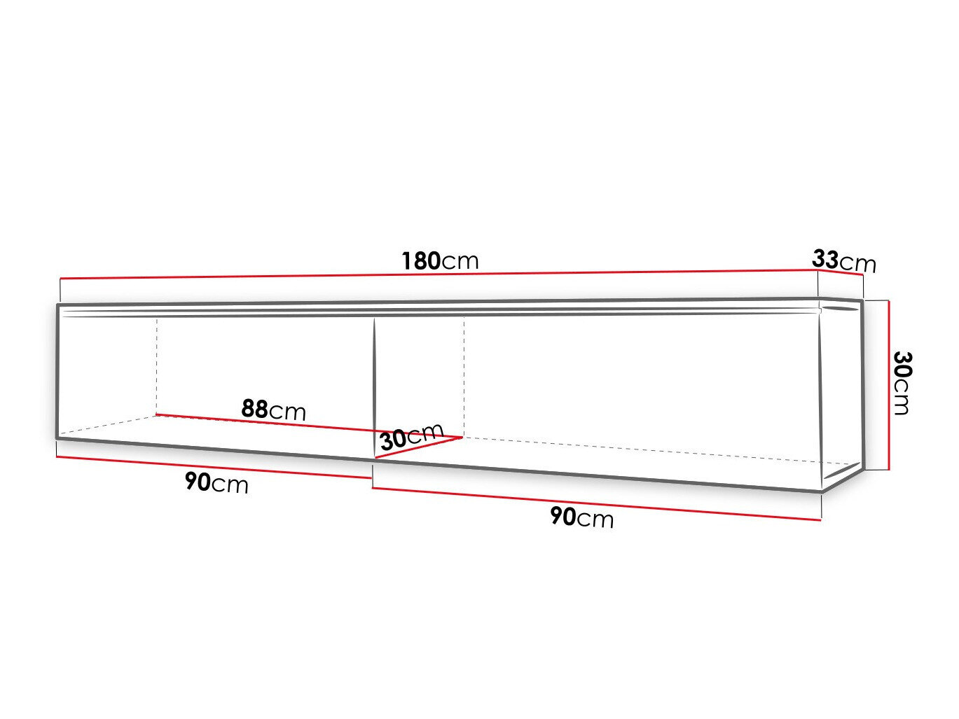TV-bord Sarasota 164 (Grafit + Sort)