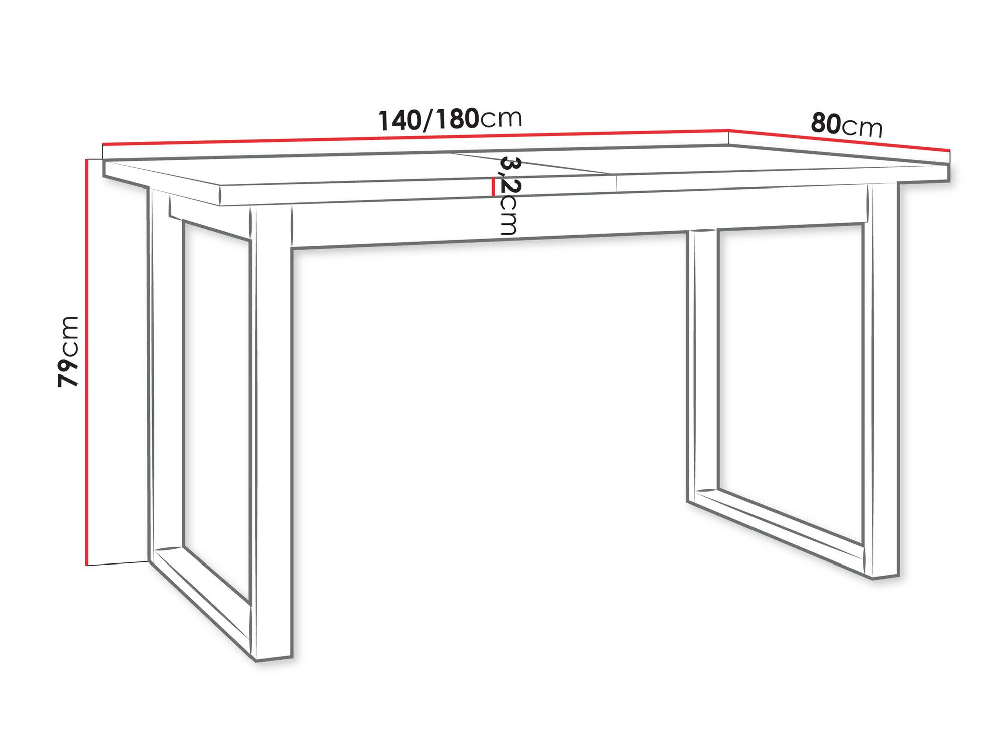 Bord Victorville 353 (Artisan eg + Sort)