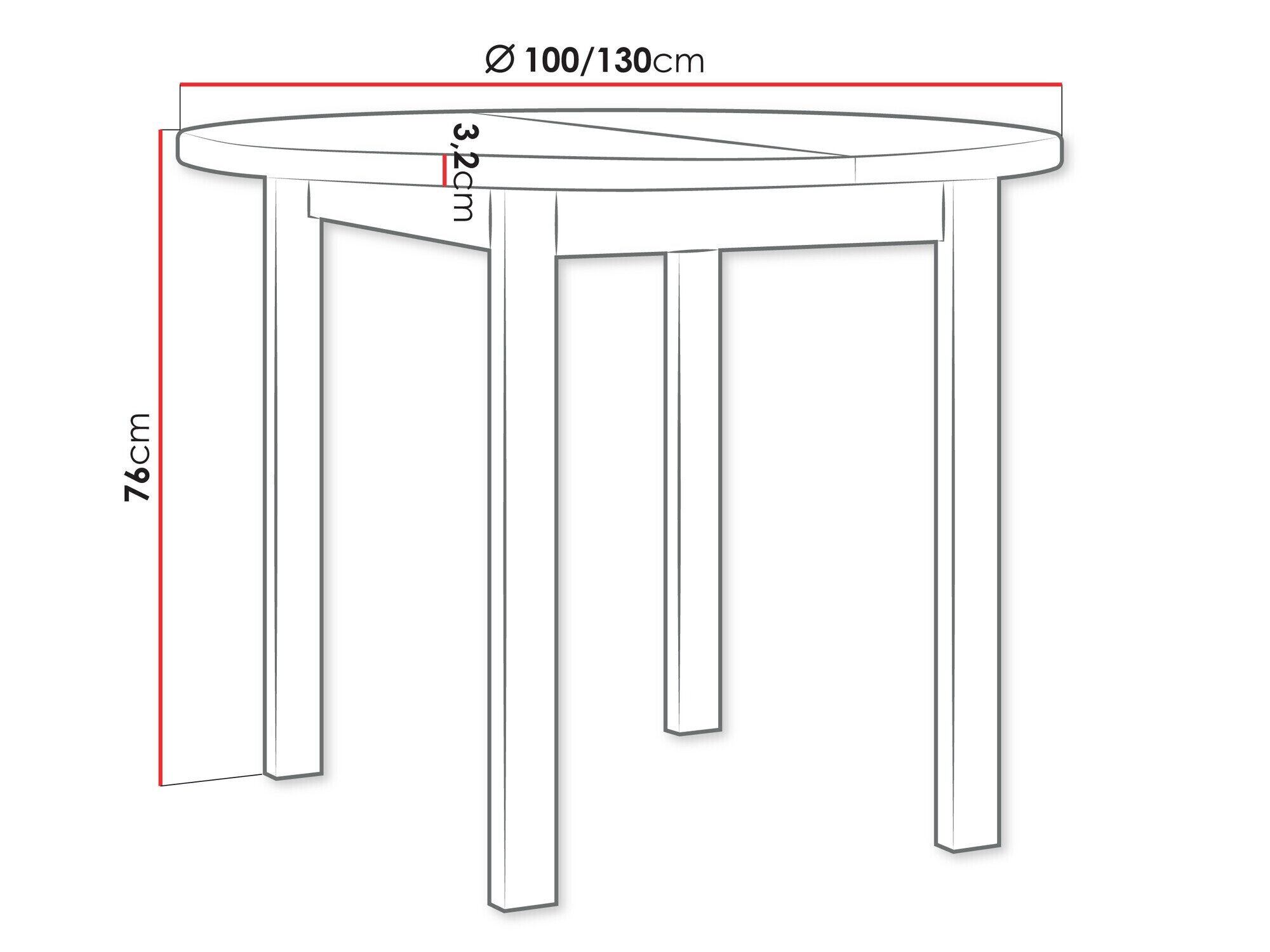 Bord Victorville 355 (Artisan eg + Sort)