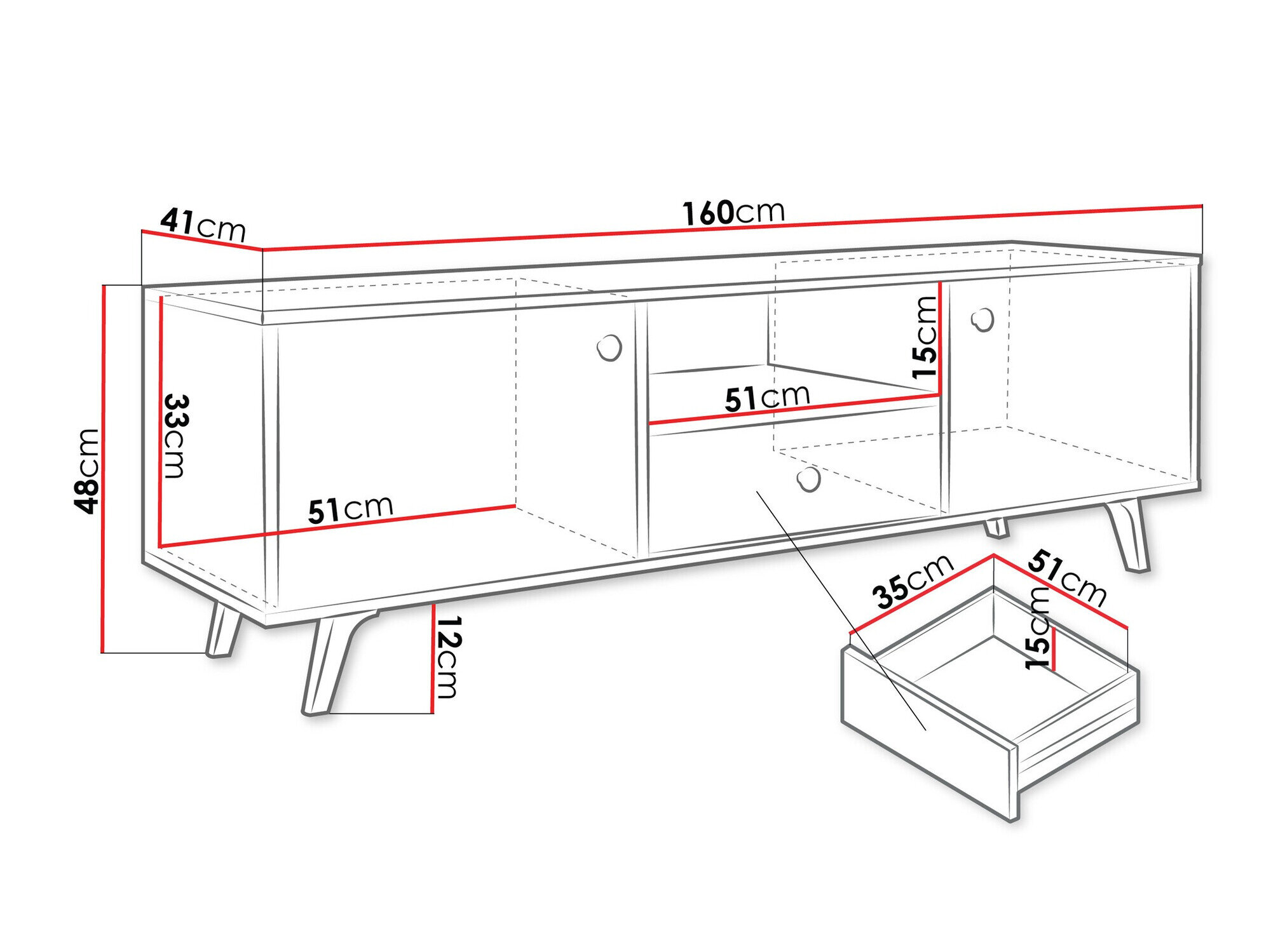 Meuble TV Monfera 104 (Blanc)