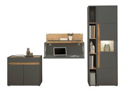 Set de mobilier Elbsori 139 (Antracit + Stejar Wotan)