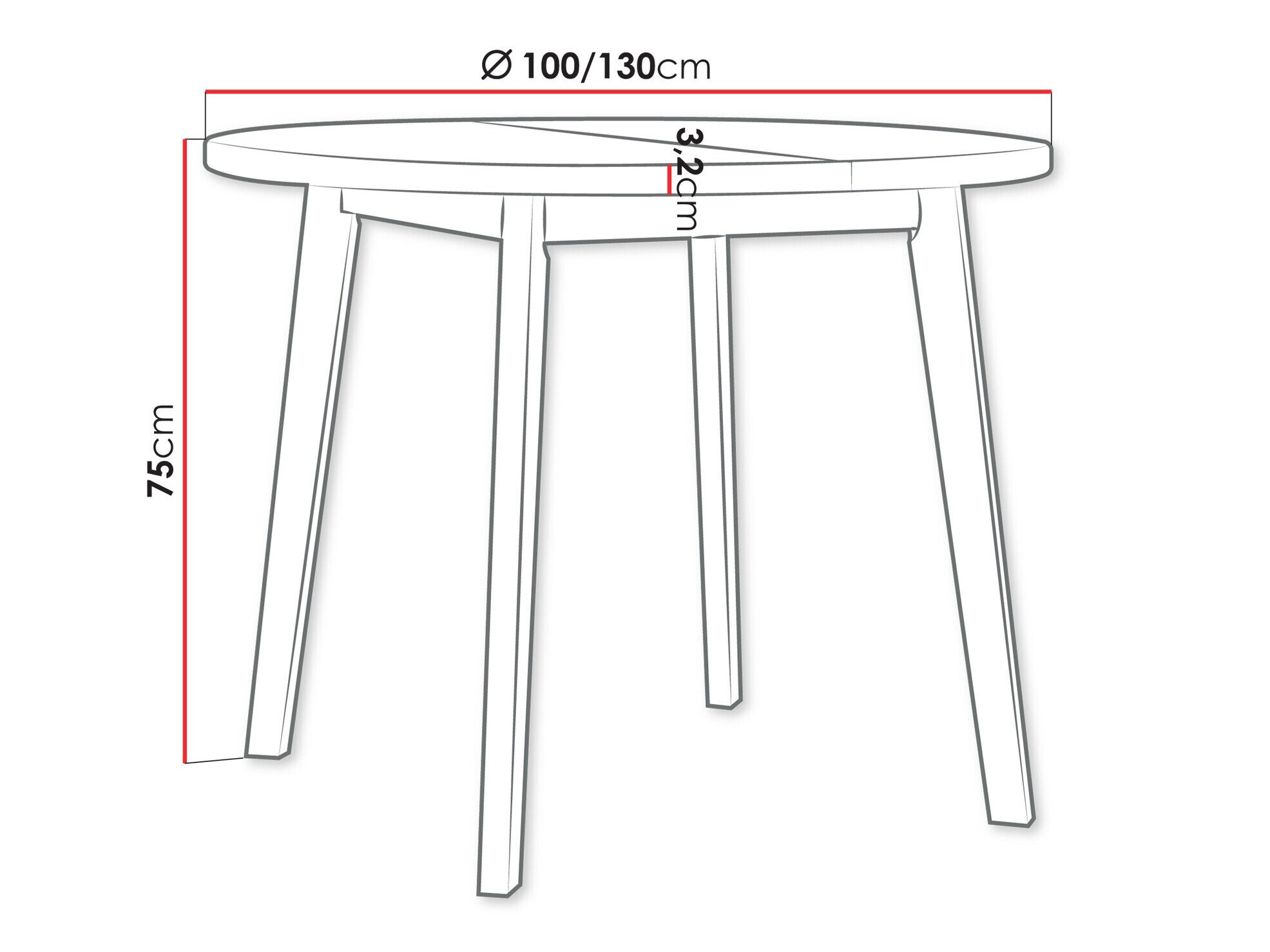 Bord Victorville 358 (Artisan eg + Sort)