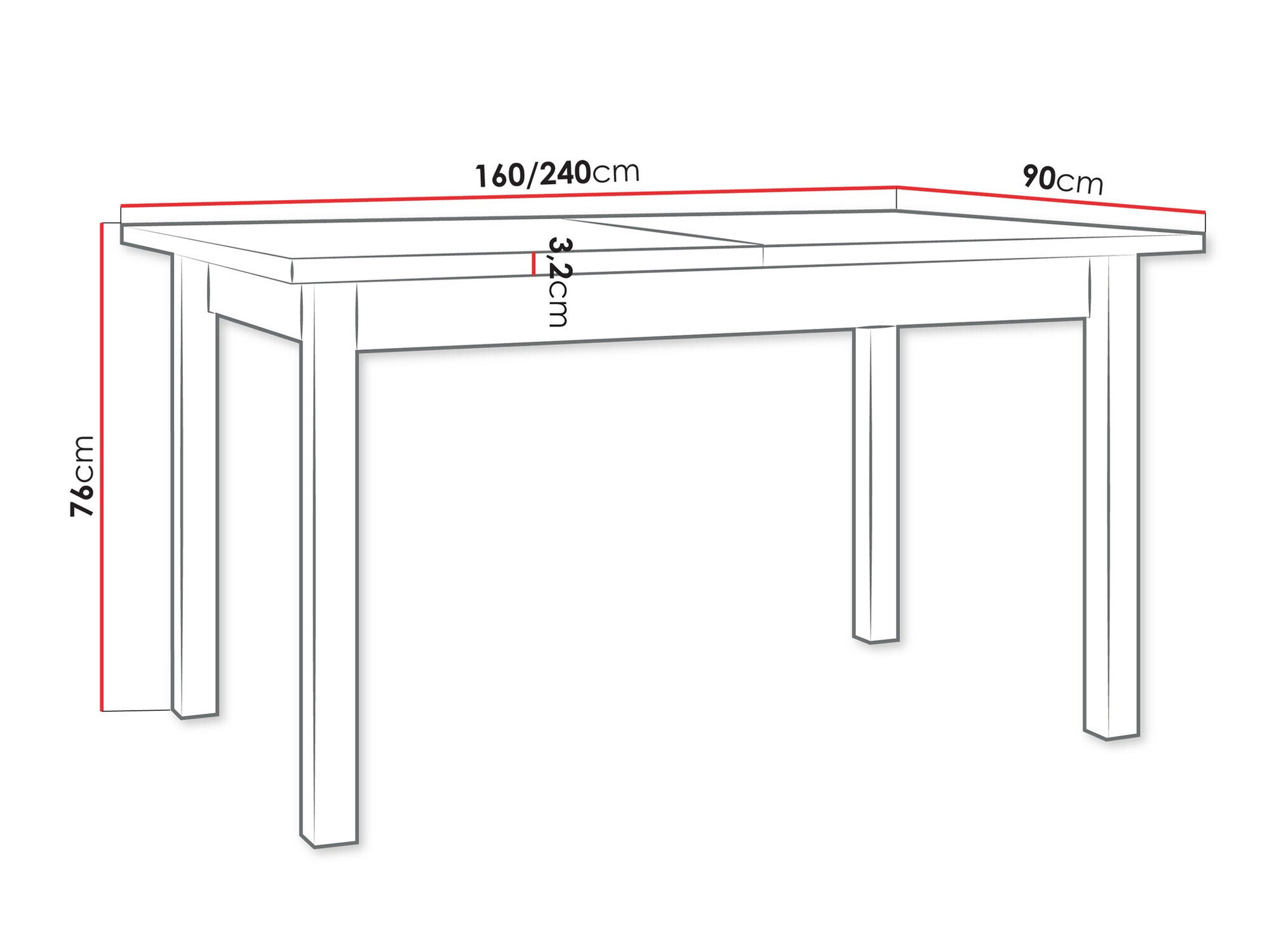 Tafel Victorville 360 (Notenhout)