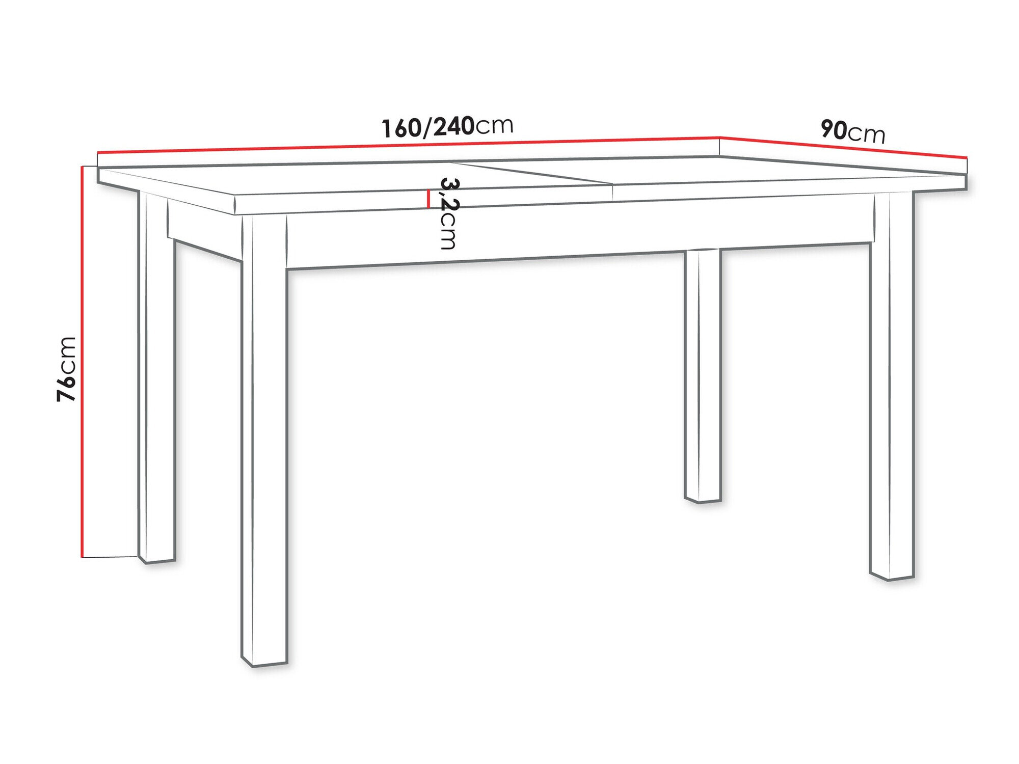 Tafel Victorville 360 (Sonoma eik)