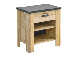 Nachtkastje Cirtale 102 (Verouderd hout + Antraciet)