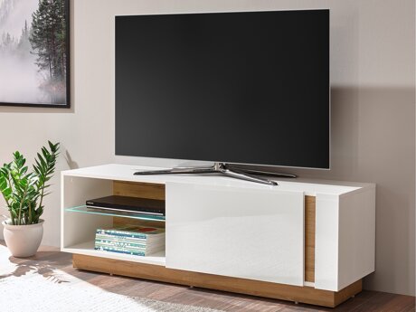 TV-omarica Veropho 102 (Sijaj bela + Hrast Grandson)