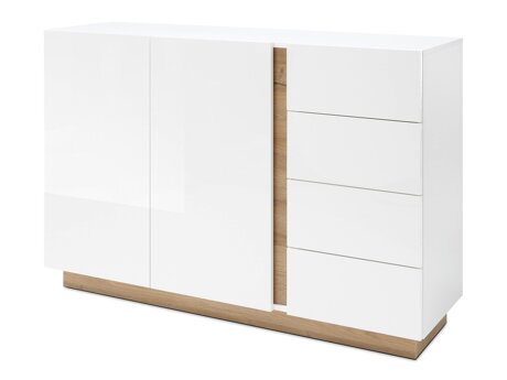 Cómoda Veropho 107 (Blanco brillante + Roble nieto)